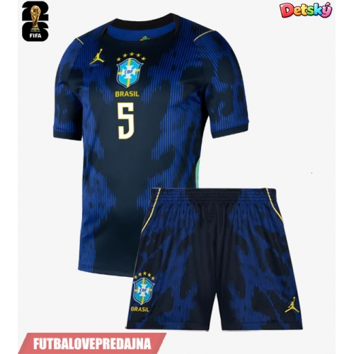 Lacne Dětský Futbalové dres Brazília Casemiro #5 MS 2026 Krátky Rukáv - Preč (+ trenírky)